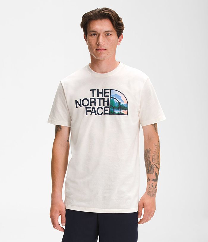 Camiseta The North Face Hombre Manga Corta Half Dome - Colombia JHDTRN091 - Blancas